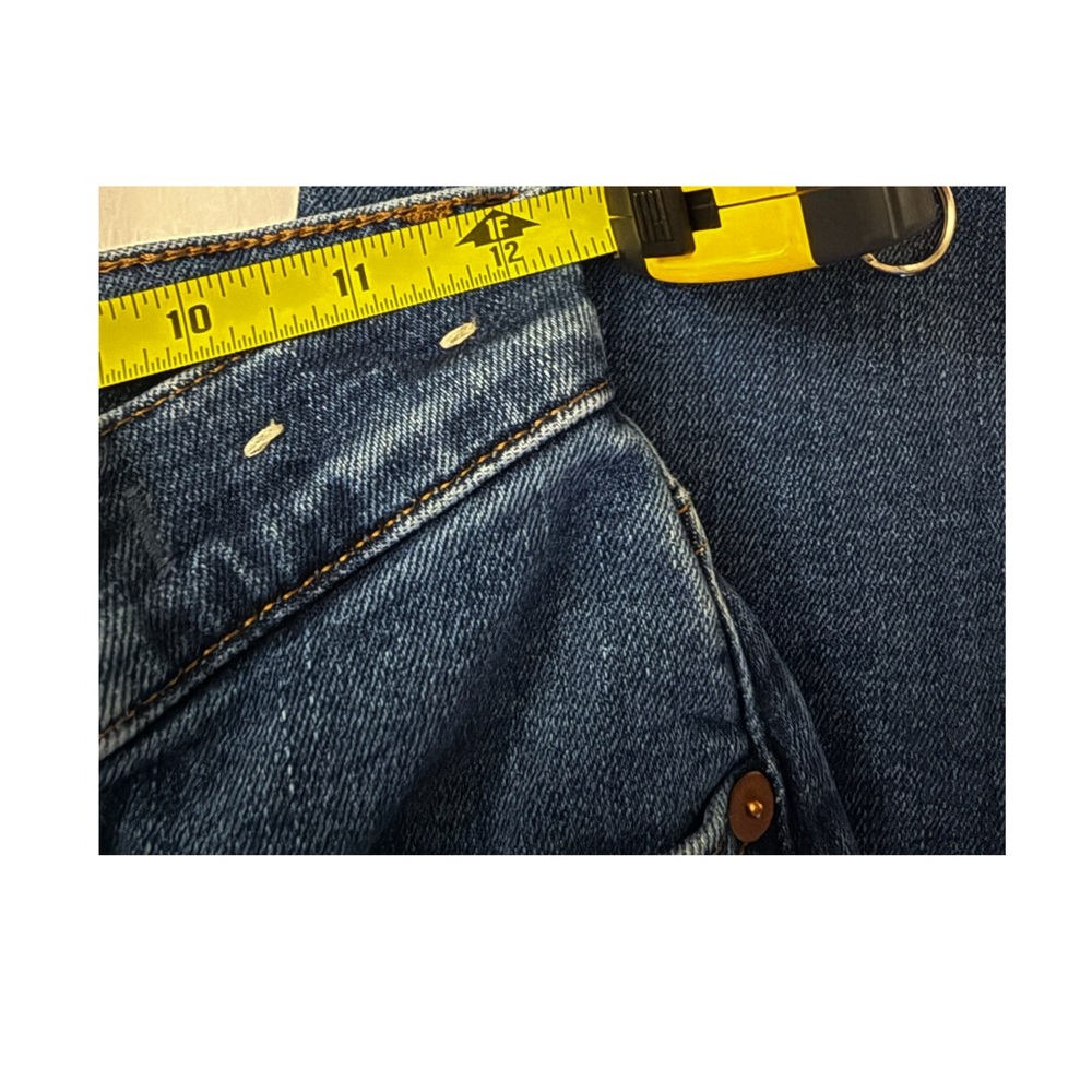 MADEWELL Mid-rise Kick Out Jeans Raw Edges Size 24 Med Blue Rinse - Picture 9 of 12